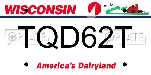 TQD62T Wisconsin License Plate