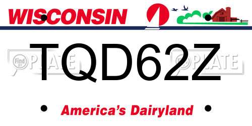 TQD62Z Wisconsin License Plate