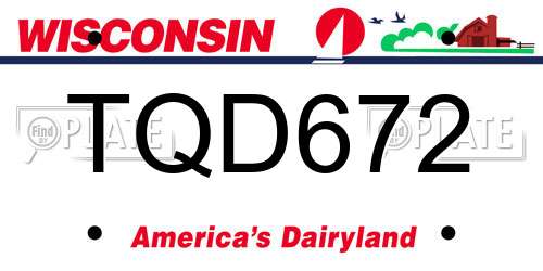 TQD672 Wisconsin License Plate