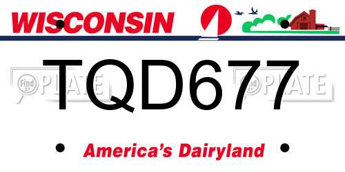TQD677 Wisconsin License Plate