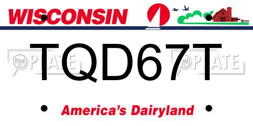 TQD67T Wisconsin License Plate
