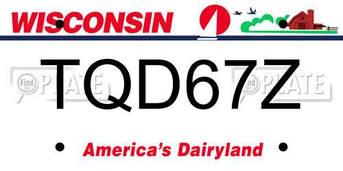 TQD67Z Wisconsin License Plate