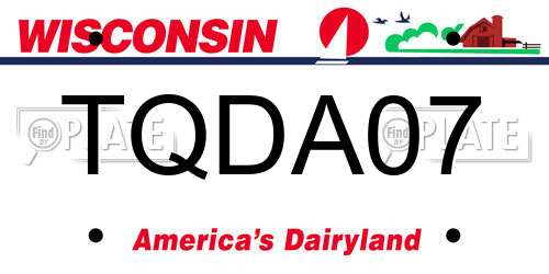 TQDA07 Wisconsin License Plate