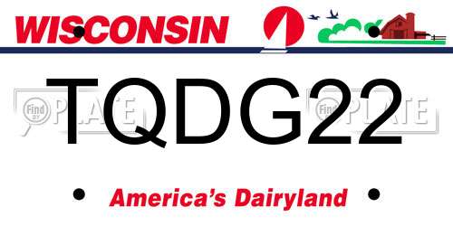 TQDG22 Wisconsin License Plate