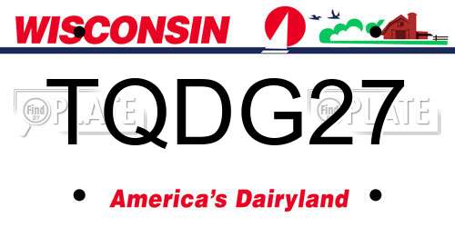 TQDG27 Wisconsin License Plate
