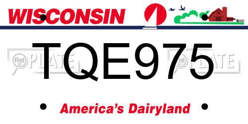 TQE975 Wisconsin License Plate