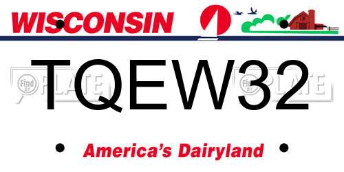 TQEW32 Wisconsin License Plate
