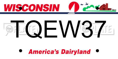 TQEW37 Wisconsin License Plate