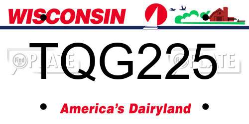 TQG225 Wisconsin License Plate