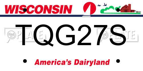 TQG27S Wisconsin License Plate