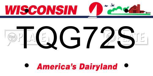 TQG72S Wisconsin License Plate