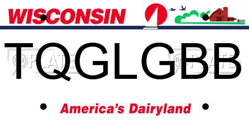 TQGLGBB Wisconsin License Plate