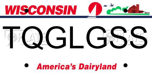 TQGLGSS Wisconsin License Plate