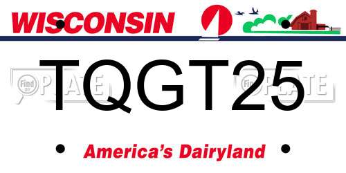 TQGT25 Wisconsin License Plate
