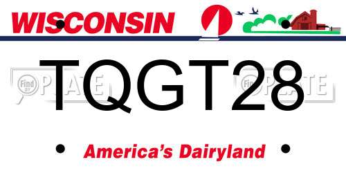 TQGT28 Wisconsin License Plate