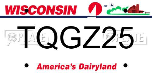 TQGZ25 Wisconsin License Plate