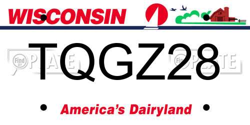 TQGZ28 Wisconsin License Plate