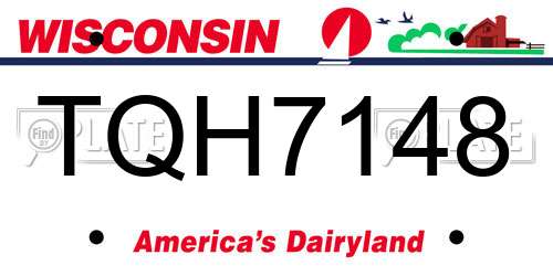 TQH7148 Wisconsin License Plate
