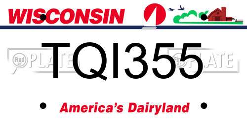 TQI355 Wisconsin License Plate