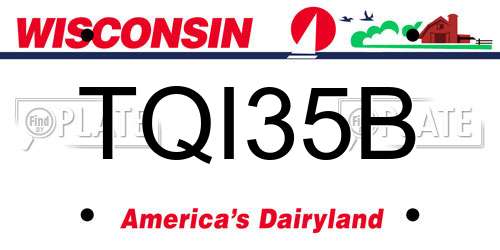 TQI35B Wisconsin License Plate