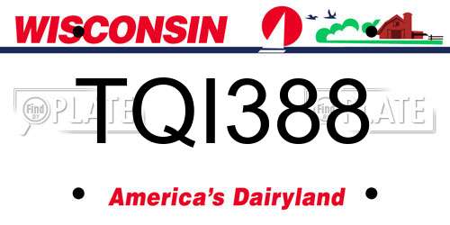 TQI388 Wisconsin License Plate