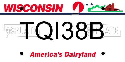 TQI38B Wisconsin License Plate