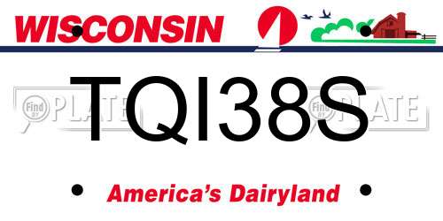 TQI38S Wisconsin License Plate