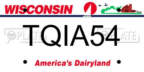 TQIA54 Wisconsin License Plate