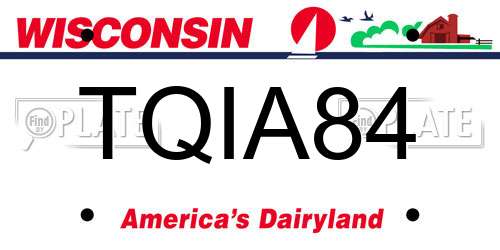 TQIA84 Wisconsin License Plate
