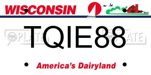 TQIE88 Wisconsin License Plate