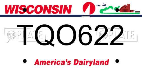 TQO622 Wisconsin License Plate