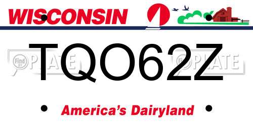 TQO62Z Wisconsin License Plate