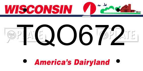 TQO672 Wisconsin License Plate