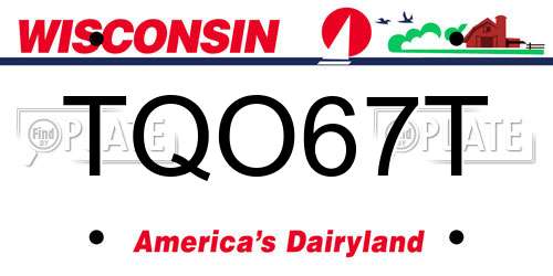 TQO67T Wisconsin License Plate