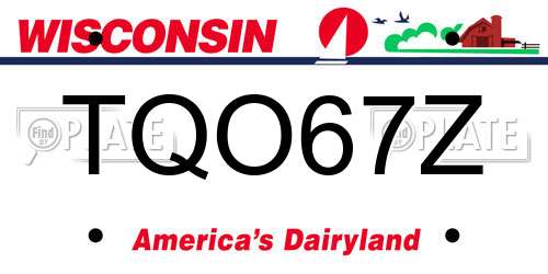 TQO67Z Wisconsin License Plate