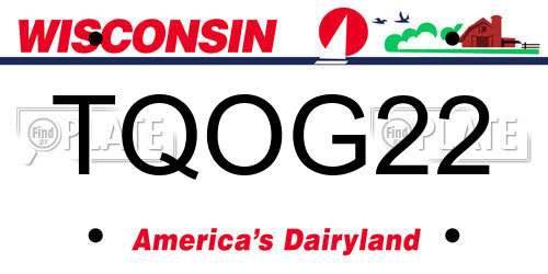 TQOG22 Wisconsin License Plate