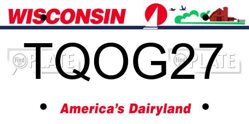 TQOG27 Wisconsin License Plate
