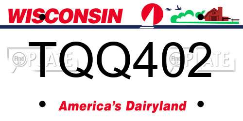TQQ402 Wisconsin License Plate