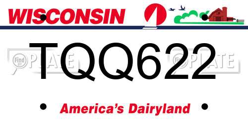 TQQ622 Wisconsin License Plate
