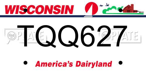 TQQ627 Wisconsin License Plate