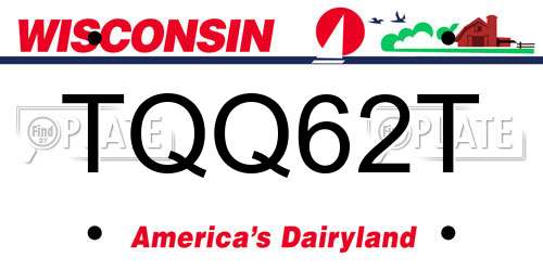 TQQ62T Wisconsin License Plate