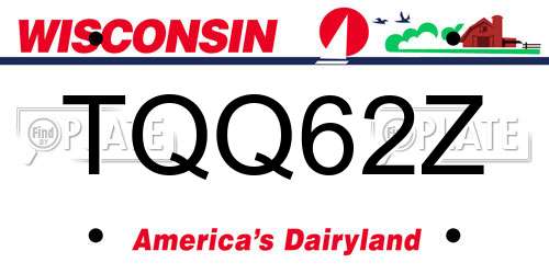 TQQ62Z Wisconsin License Plate