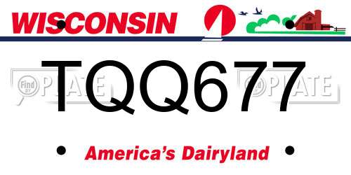 TQQ677 Wisconsin License Plate