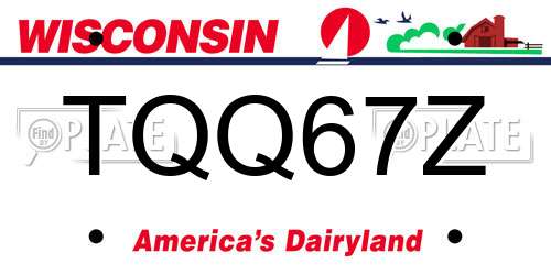 TQQ67Z Wisconsin License Plate