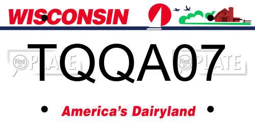 TQQA07 Wisconsin License Plate