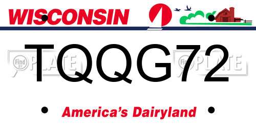 TQQG72 Wisconsin License Plate