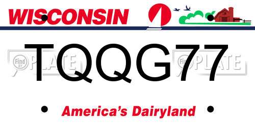 TQQG77 Wisconsin License Plate