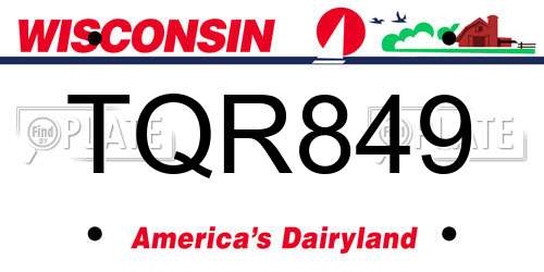 TQR849 Wisconsin License Plate