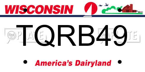 TQRB49 Wisconsin License Plate