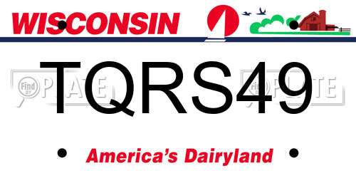 TQRS49 Wisconsin License Plate